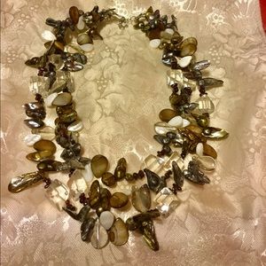 Beautiful Bold Statement Shell & Bead Necklace